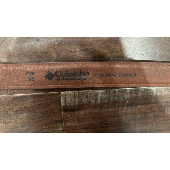 Columbia Mens Genuine Leather Belt Size 38 Brown - Picture 4 of 7